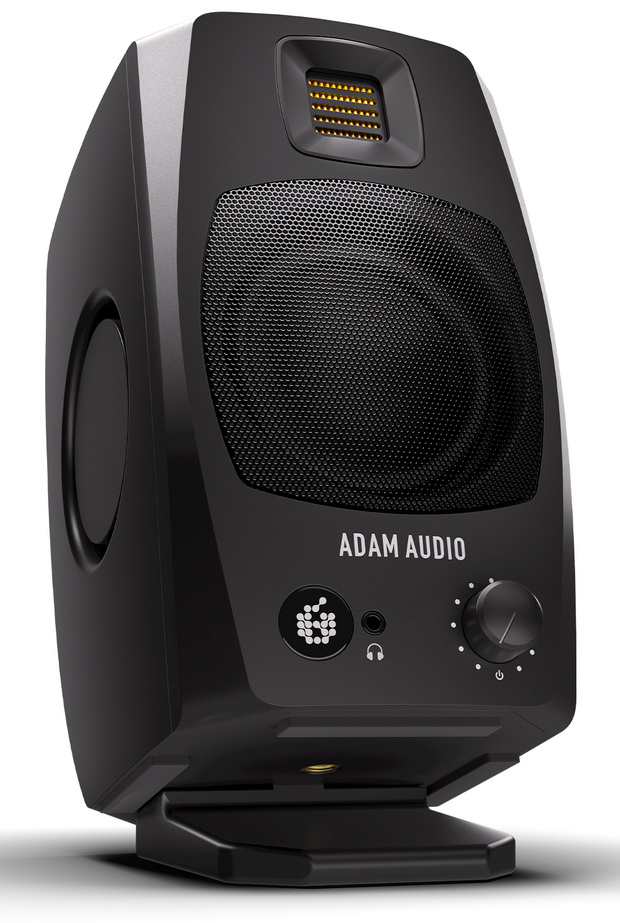 adam audio d3v desktop monitor black front left WEB product shot 620x