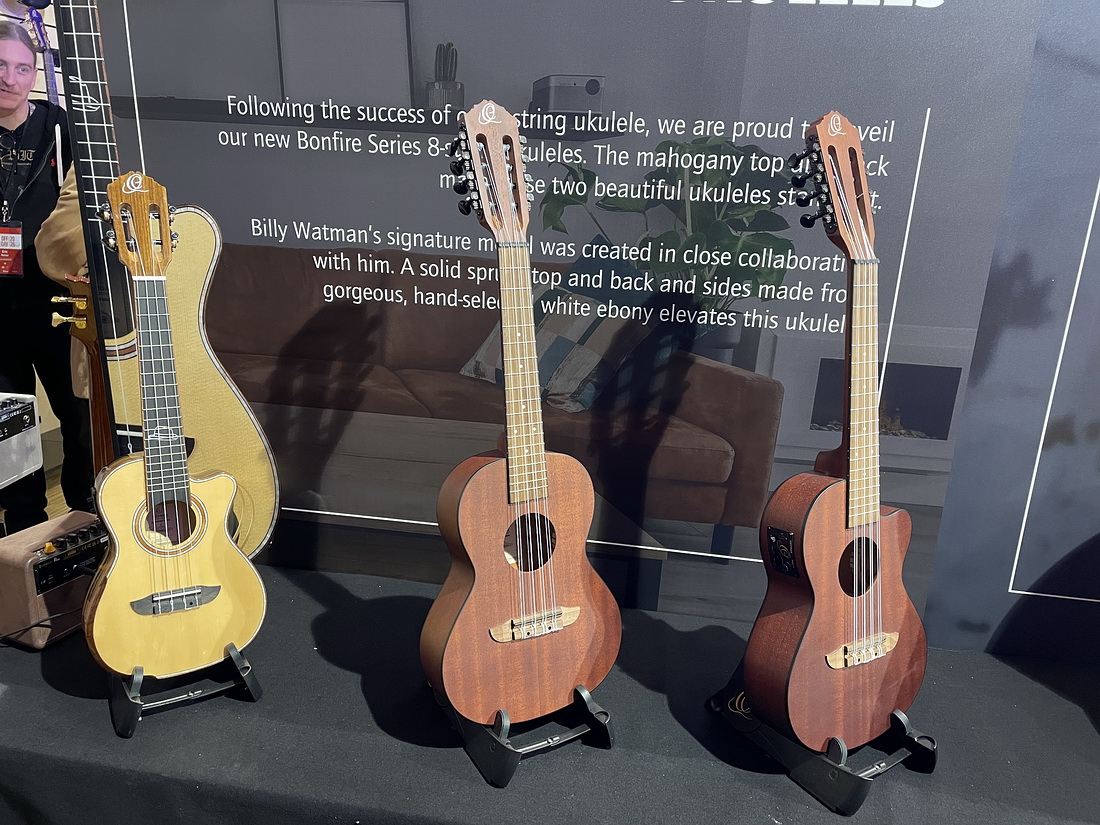 Ortega Billy Watman Signature ukuleleBonfire Series 8 String ukuleles 1100x